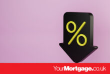 a downwards-facing arrow with a percentage sign on it to denote Halifax and TSB cutting mortgage rates